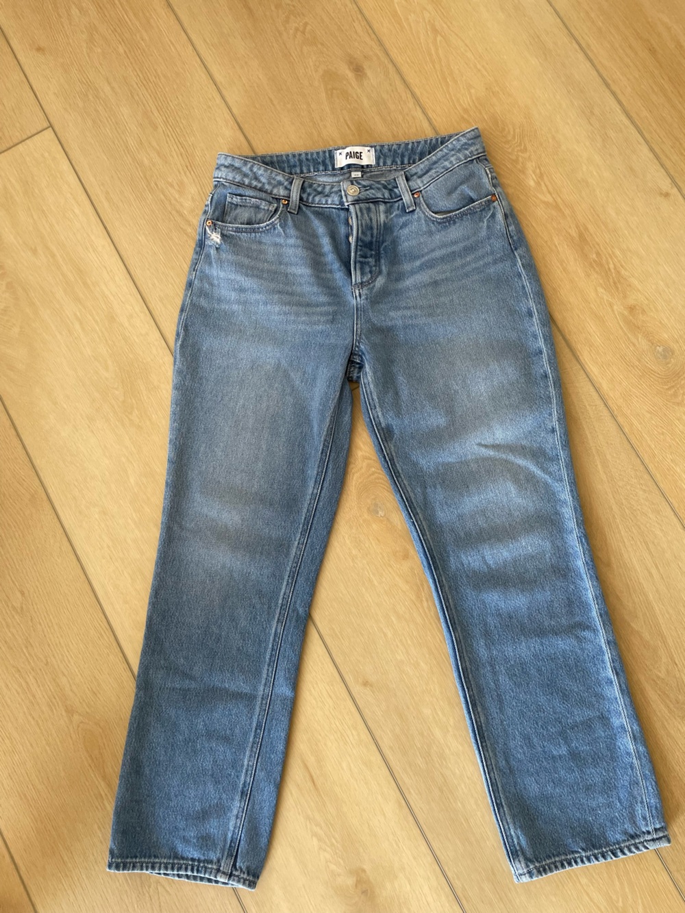 PAIGE Light Blue Straight Leg Jeans